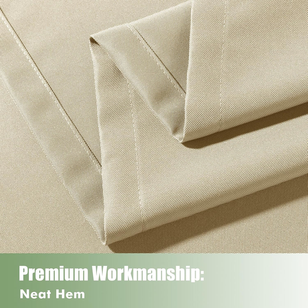 HolidayIdeas Extra Wide Outdoor Curtains for Patio Waterproof, 6 Panels - 110x95 Inches - Weatherproof Privacy Outsides Curtains for Backyard Porch Gazebo, Sunlight & UV Blocking (Cream, Grommet Top)
