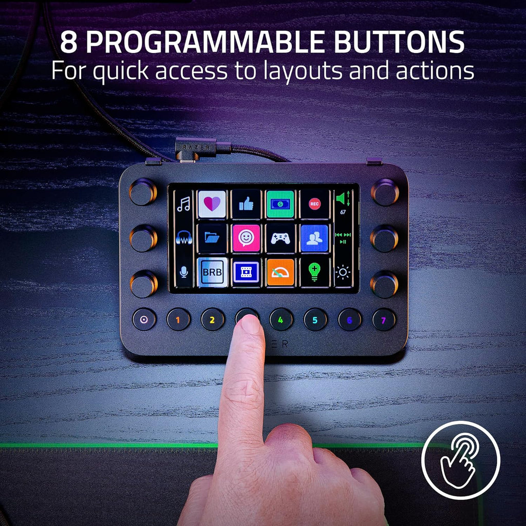 Razer Stream Controller: All-In-One Keypad for Streaming - 12 Haptic Switchblade Keys - 6 Tactile Analog Dials - 8 Programmable Buttons - Designed for PC & Mac Compatibility