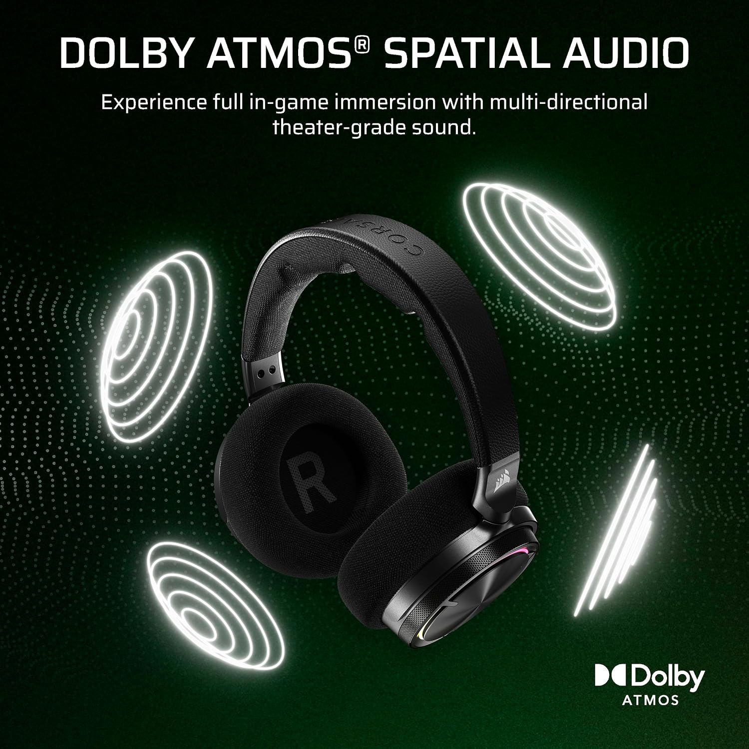 Corsair Virtuoso MAX Wireless Officially Licensed Xbox Series X|S Gaming Headset – Dolby Atmos, Active Noise Cancelling, 2.4GHz Wireless & Bluetooth, Game/Chat Audio Controls, PC – Carbon