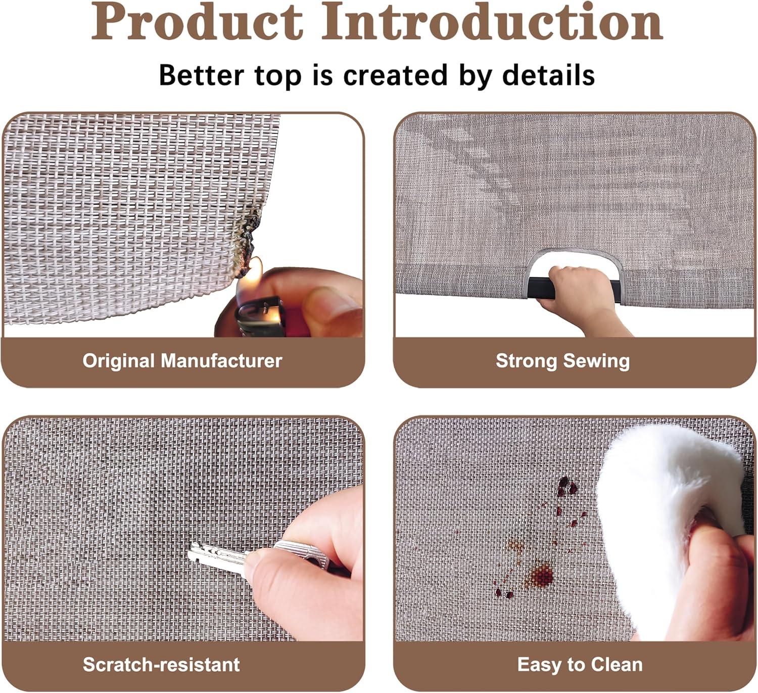 SCOCANOPY Replacement Sling Top Compatible with Lowe's Allen + roth 10 ft x 10 ft Freestanding Pergola, #L-PG152PST-B (Size: 200' (L) x 103' (W)),Brown