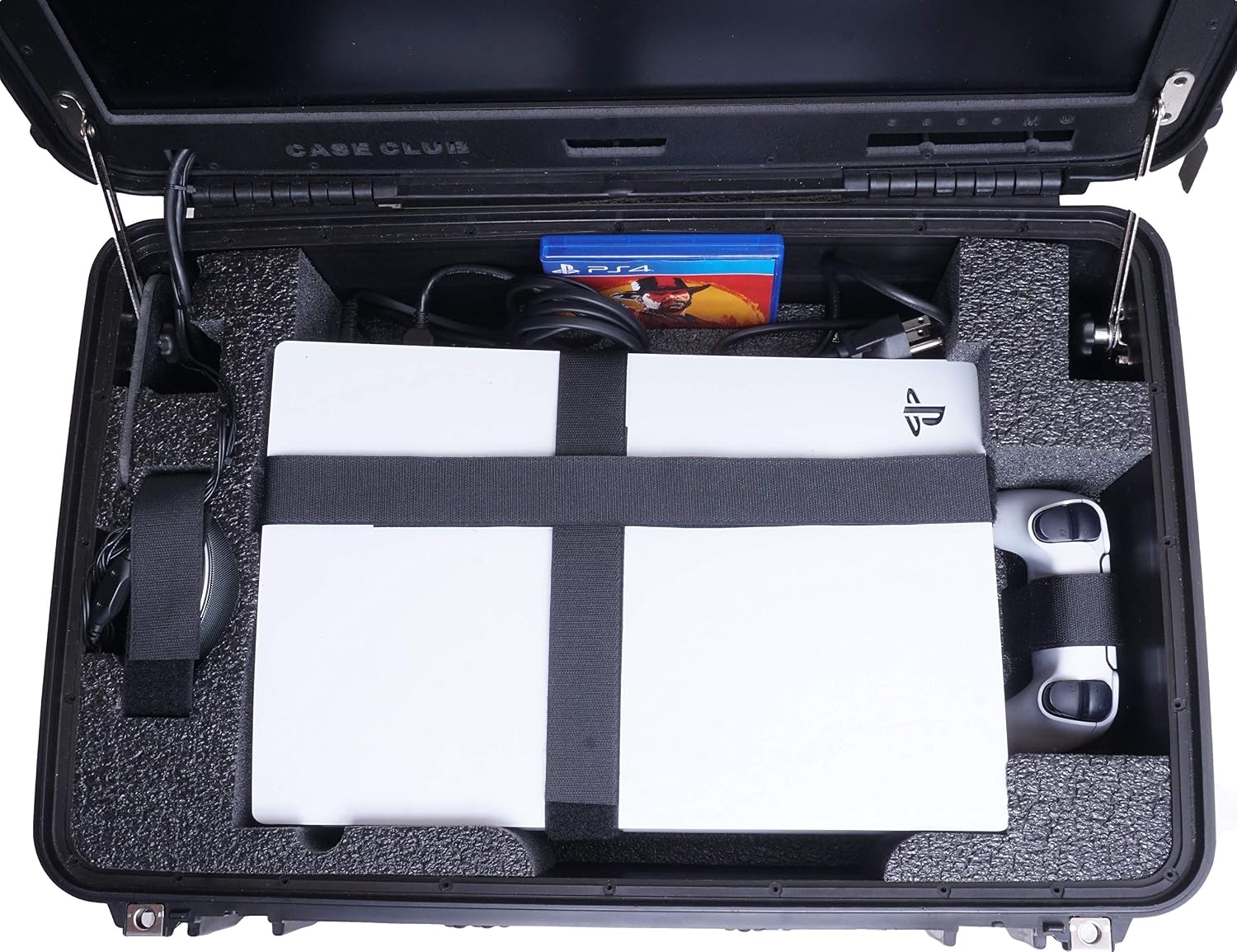 Case Club Gaming Station Fits PS5. Comes with Built-in 24' 1080p Monitor. Fits PlayStation 5 (Gen 1 Disc, Digital, or Slim), Controllers, Games, and More. 1MS / 144 Hz