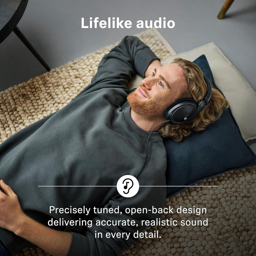 Sennheiser HD 560S Open-Back Over-Ear Wired Headphones – Neutral, Natural Sound for Music, Gaming, and Content Creation, Black