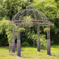 13.8ft. Tall Ornate Round Iron Garden Gazebo Medillín 1972' (Antique Bronze)
