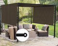 Patio 11' x 4' Pergola Cover Canopy Replacement Shade Cloth with Grommets Weighted Rods Outdoor Sun Shade Screen UV Block for Gazebo Backyard Deck Porch Balcony, Brown