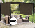 Patio 11' x 4' Pergola Cover Canopy Replacement Shade Cloth with Grommets Weighted Rods Outdoor Sun Shade Screen UV Block for Gazebo Backyard Deck Porch Balcony, Brown