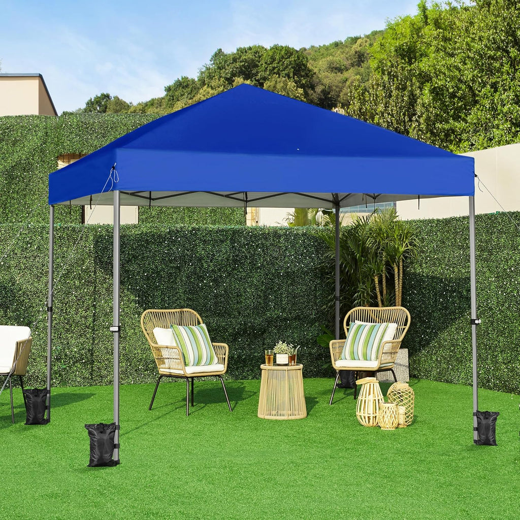 Yaheetech 12x12 Pop Up Canopy Easy Set-up Tent, Portable Outdoor Canopy Instant Tent, Commercial Gazebo with Wheeled Carry Bag & 4 Sandbags for Home, Party & Outdoor Activities, Blue